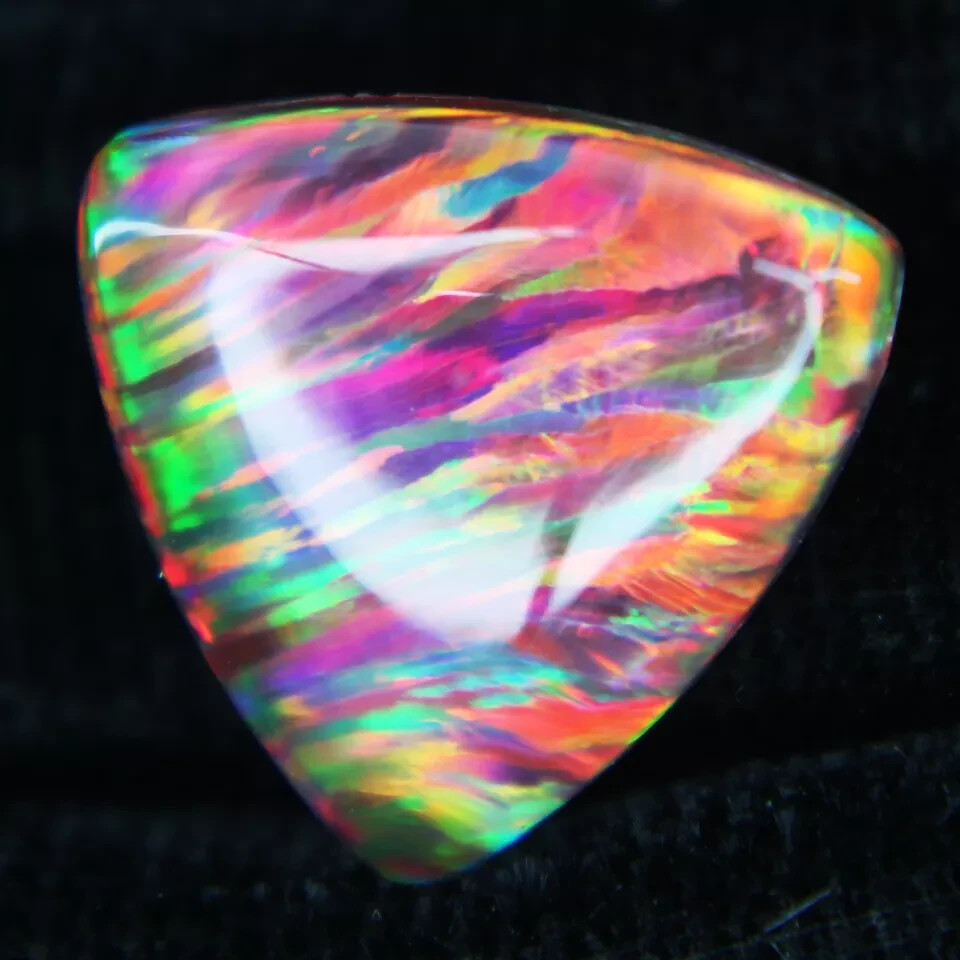 Certified Doublet Opal Shine Rainbow Fire Color 6.75 Ct Natural Loose Gemstones