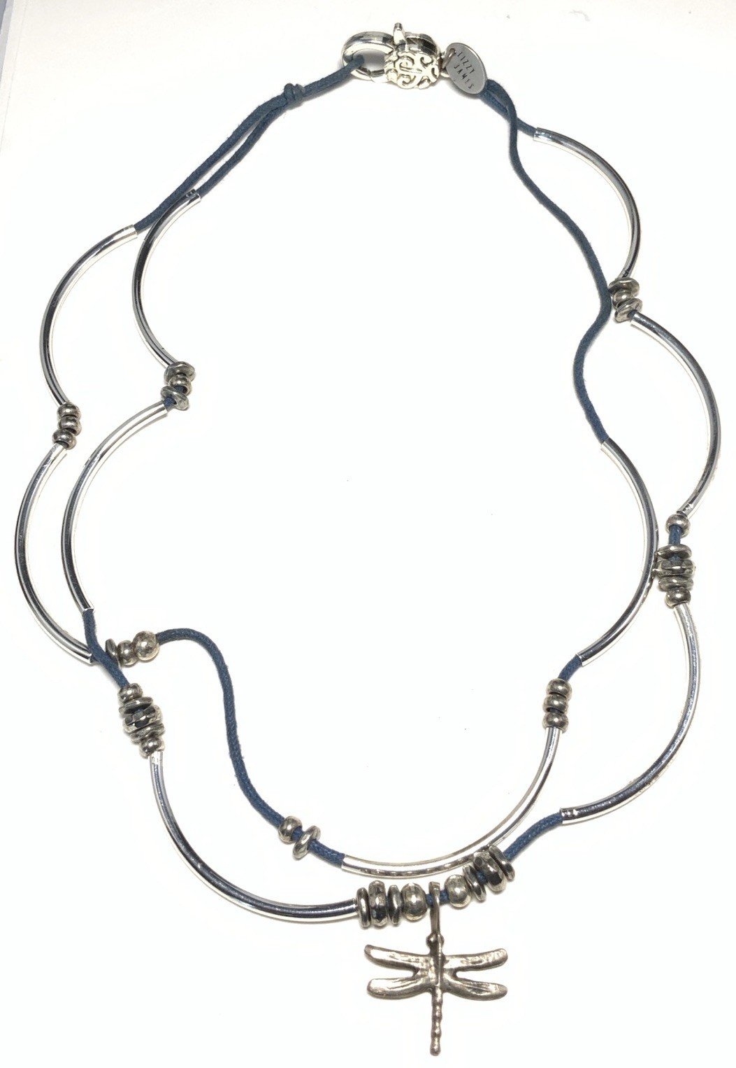 Lizzy James Silver Tone Dragonfly Chain Necklace 20-inches LY107