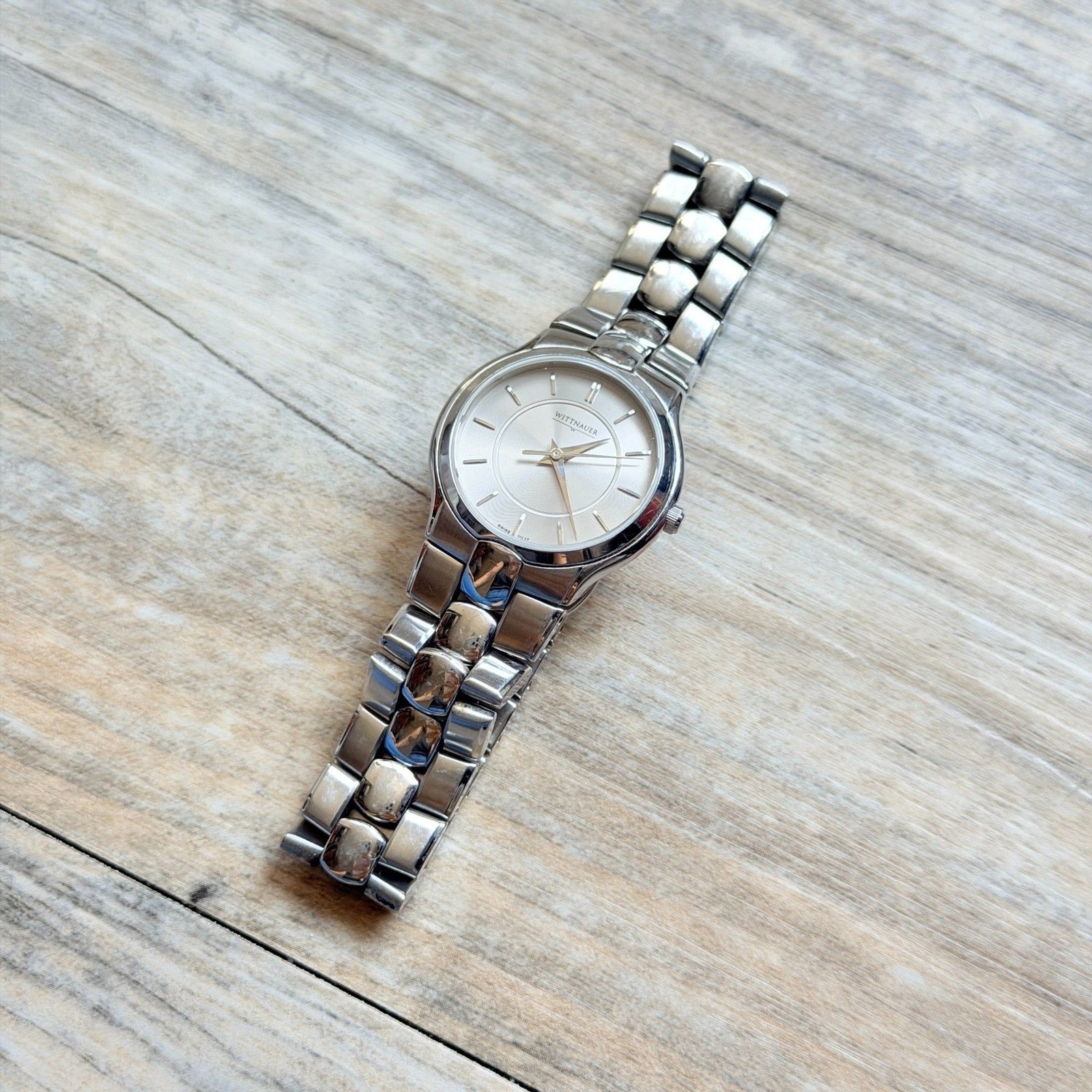 Wittnauer Biltmore Women’s Swiss Quartz Watch 10L17 Stainless Steel Silver 7″