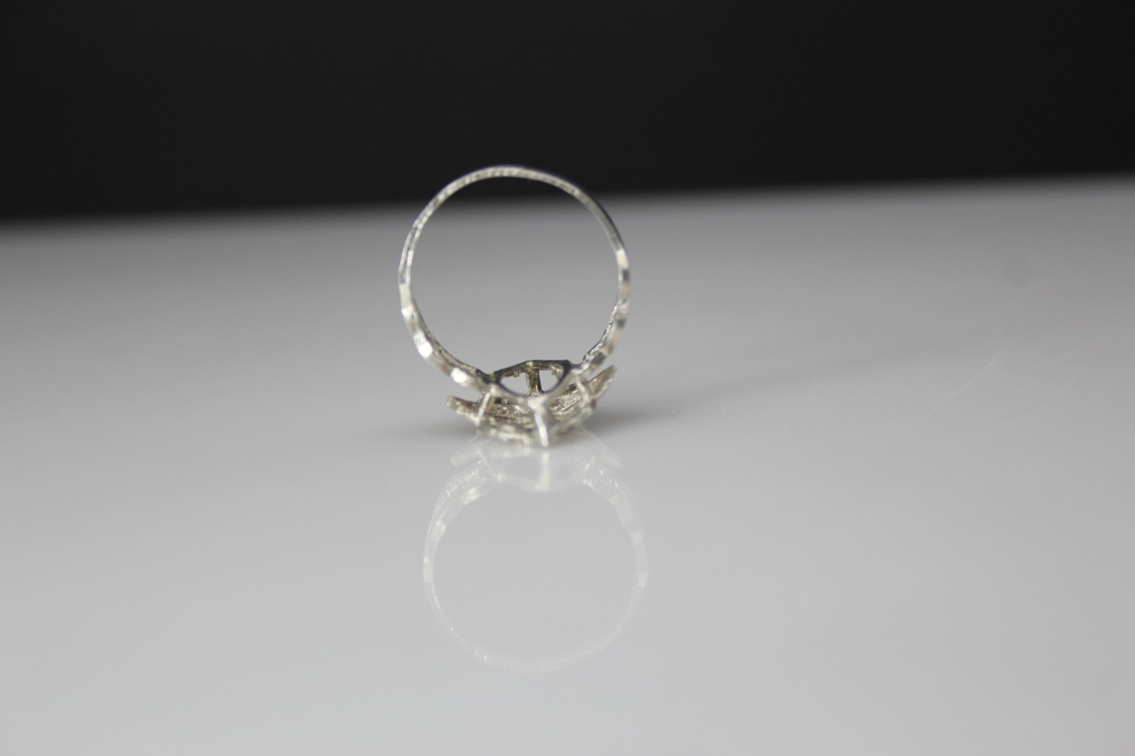 925 Sterling Silver Artisan Marquise Filigree Heart Size 8.75 Ring 3.2g(RIN9703)