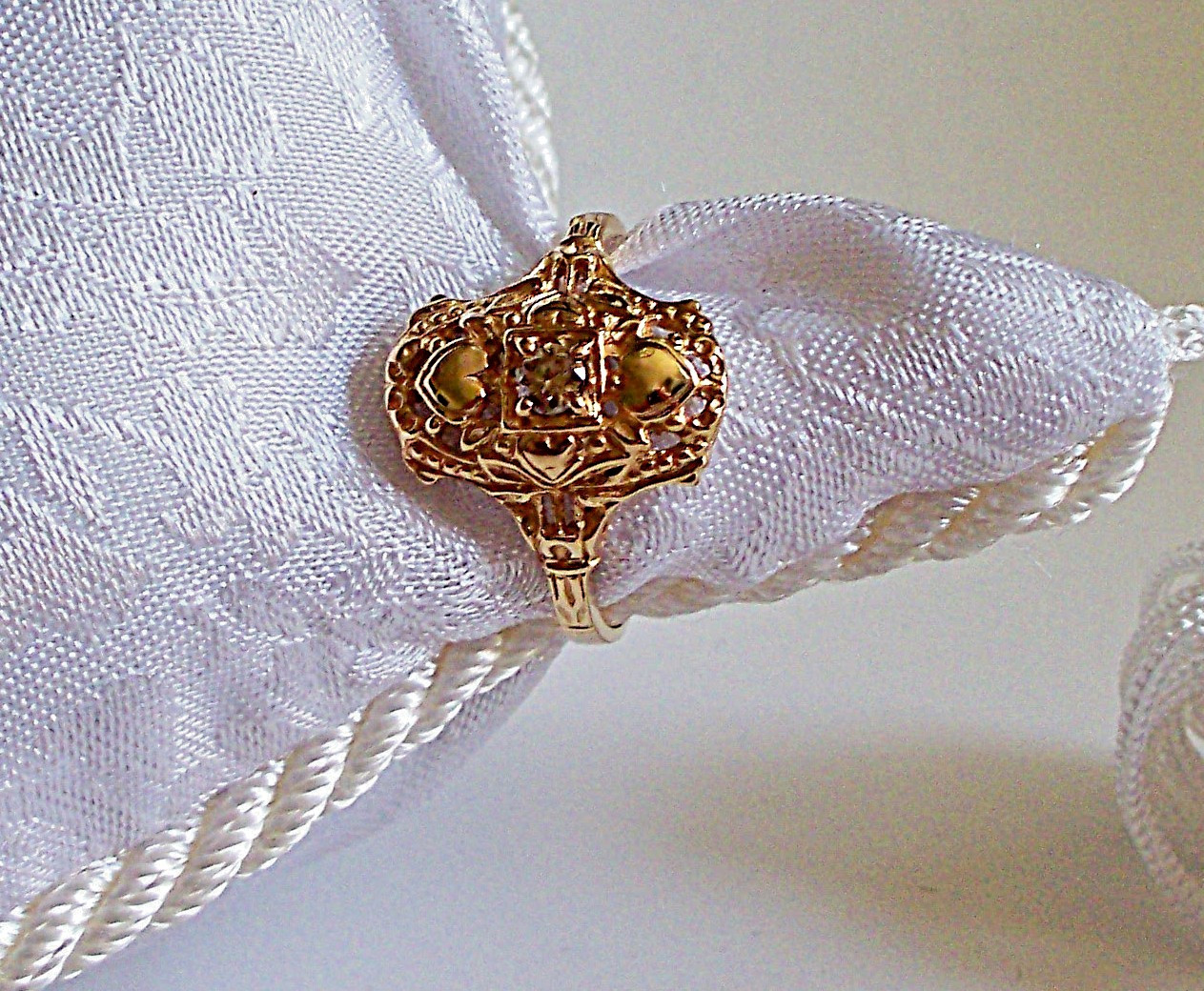 NEW Women’s 14KYG Genuine Cognac Diamond Filigree Ring Size 7 – G19