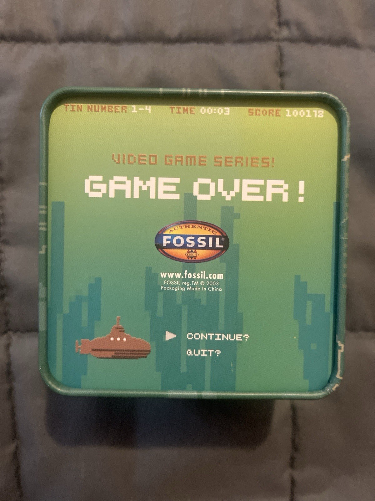 Rare Relic Fossil Women’s Watch Silver Tone Bracelet Retro Video Game Tin Read