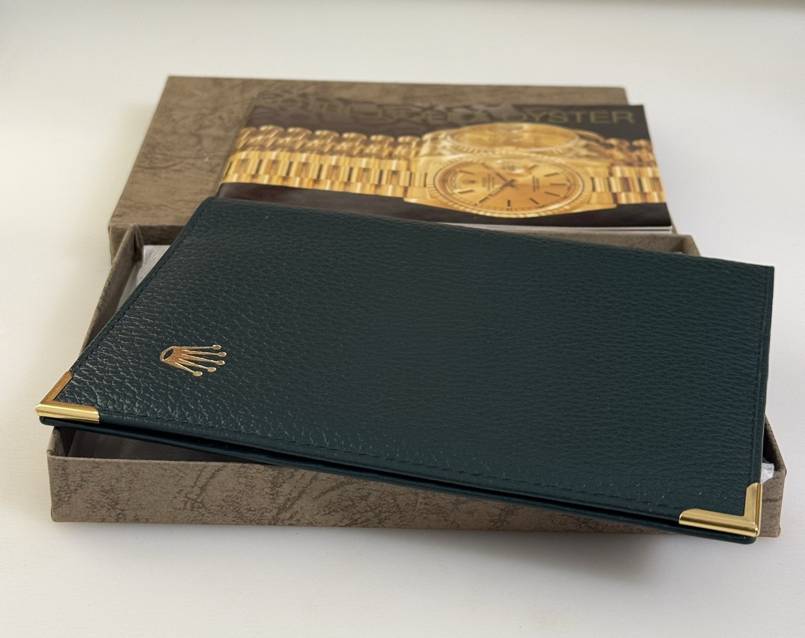 Vintage Rolex Green Document Wallet Papers Holder With Oyster Booklet