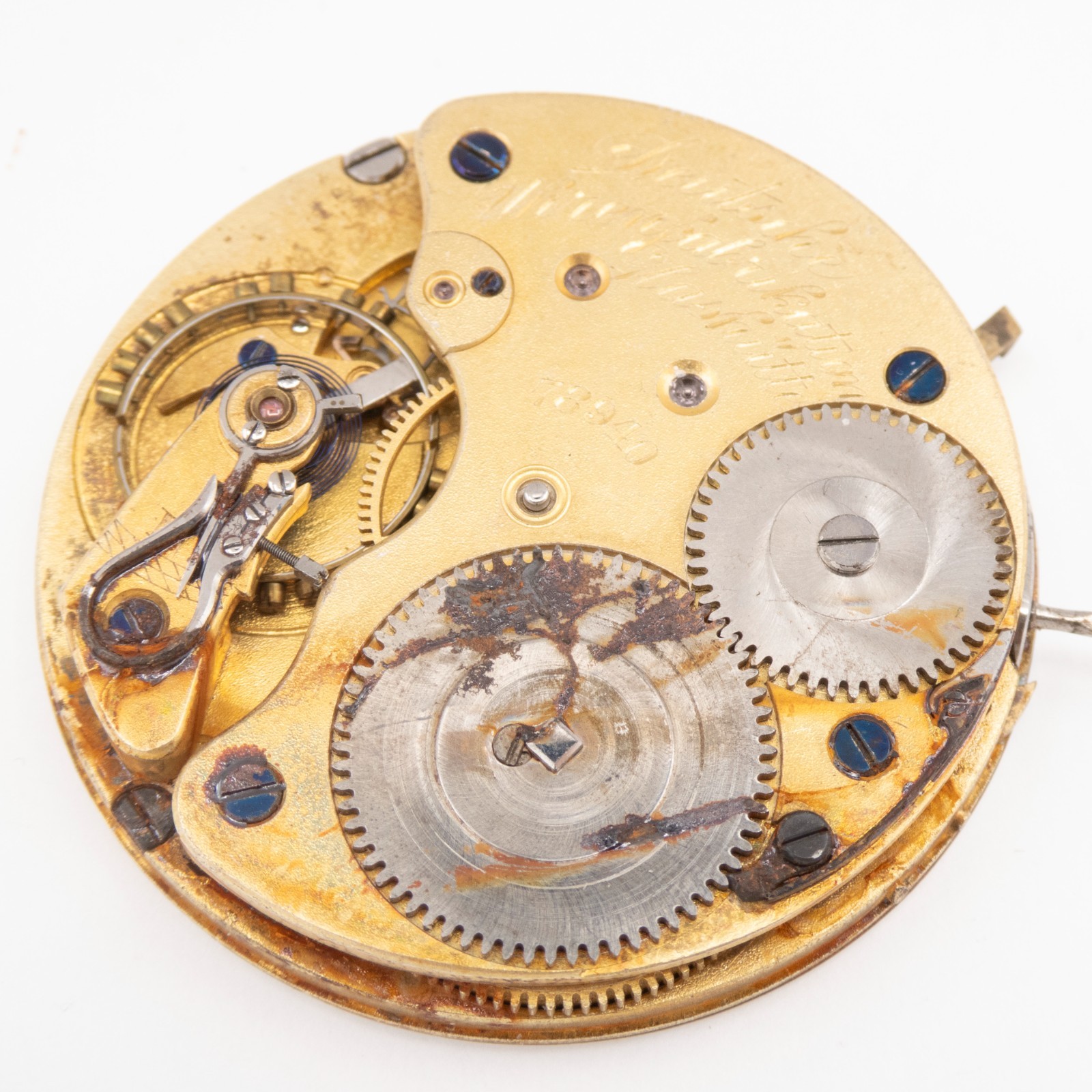 A. Lange & Sohne Glashütte 43.7 x 7.9 mm Lever-Set Antique Pocket Watch Movement