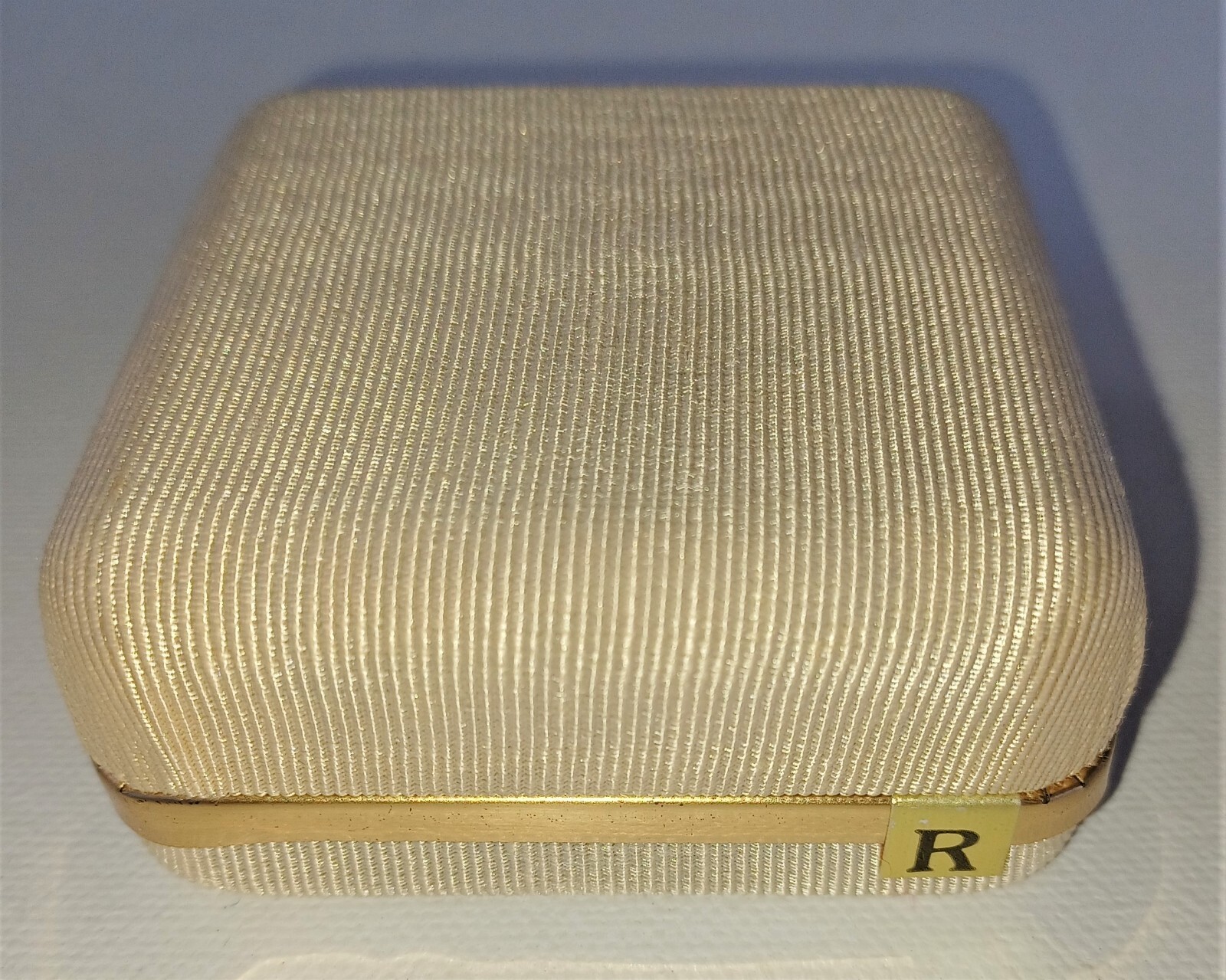 Vintage Monogram Initial R Pin Brooch Crystals Goldtone in Box Investment