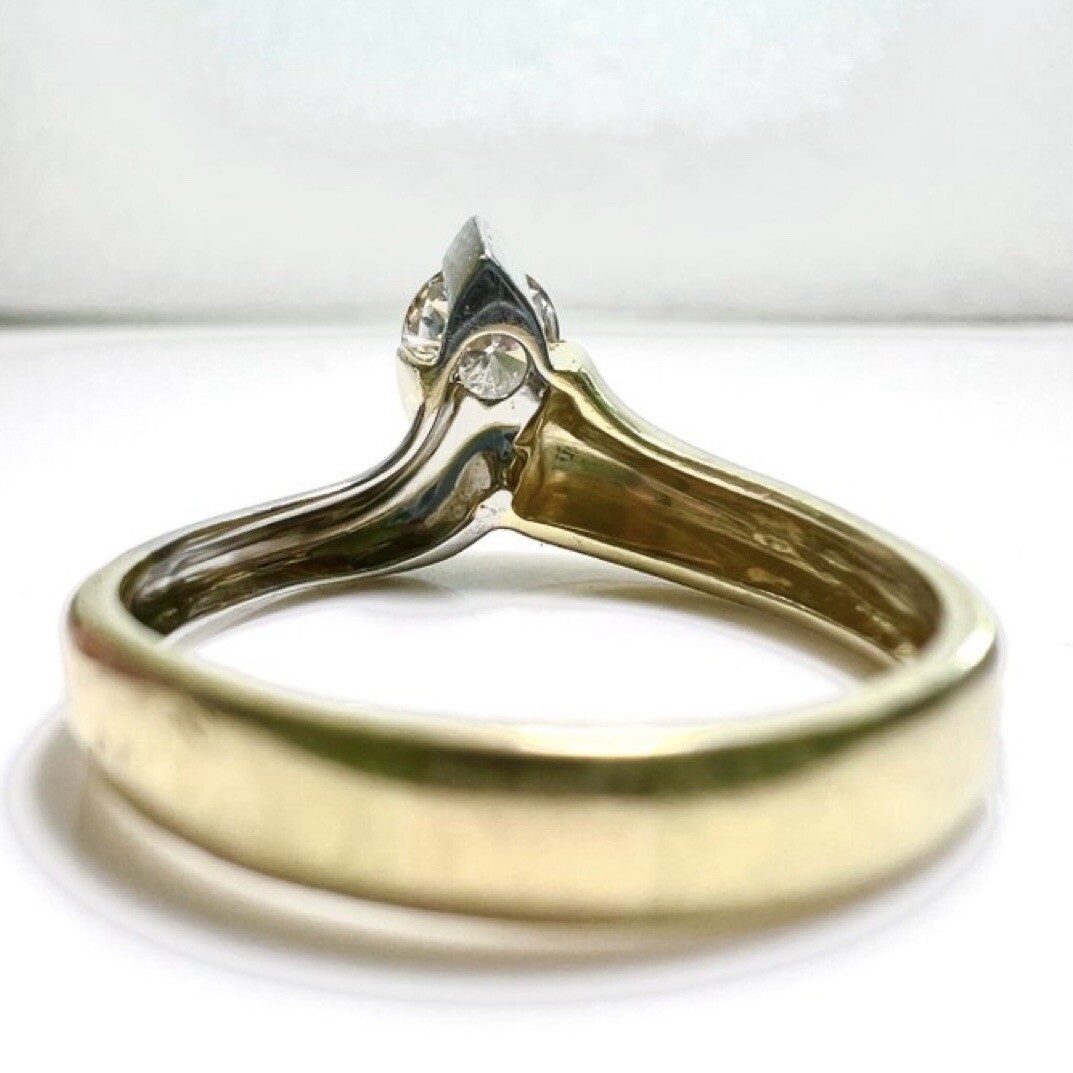 Ring 750 Gold 0.70 ct. Diamond Size 59/ 18.8mm 5.9 Grams G/P Excellent Condition