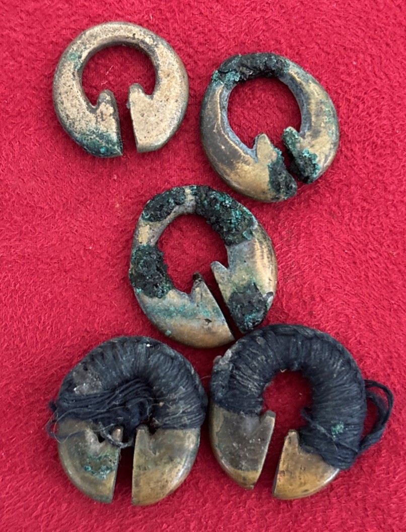 Lot of 5 Brass Beads Igorot Lingling-O Philippines Vintage Handmade