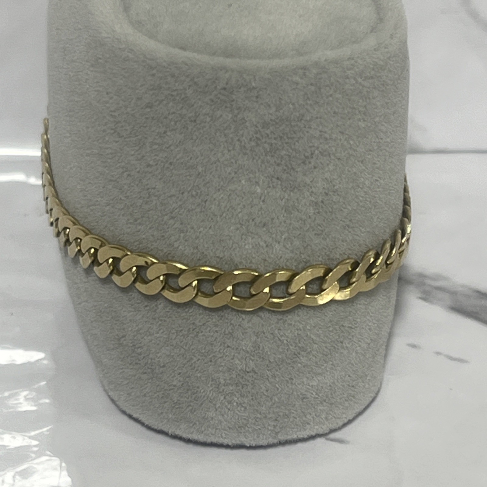 14k Yellow Gold Flat Cuban Link Bracelet
