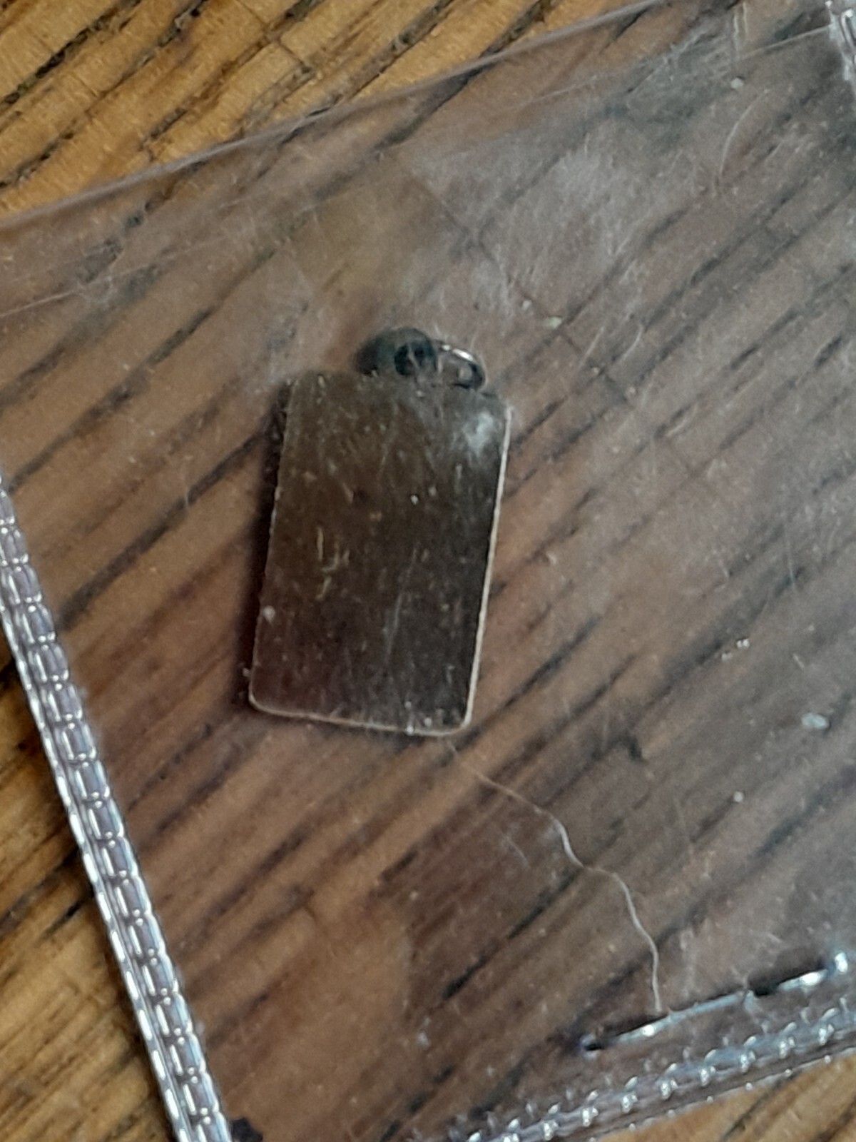 925 Sterling Silver Retro Charm Pendant 2 GRAM Gold Plated Bar Rectangle Tag