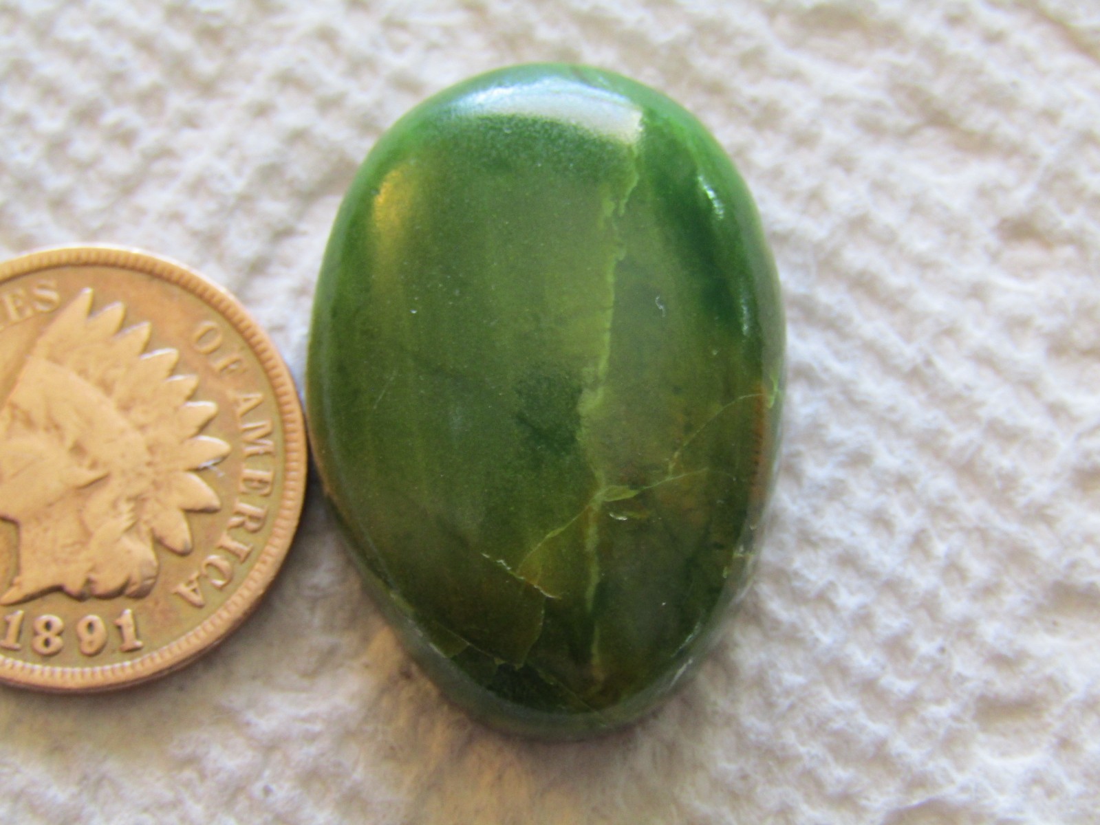 Green Alunite Cab 31 carat rare free form hand cut green apple cabochon