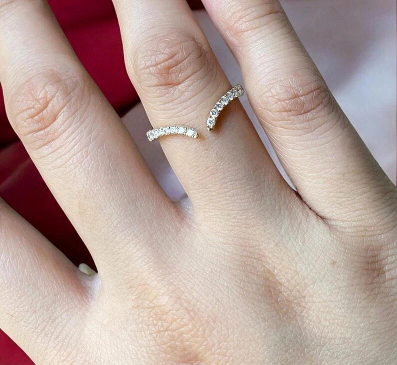 1.00Ct Lab Created Moissanite V shape Wedding Band Ring 14K Yellow Gold Plated