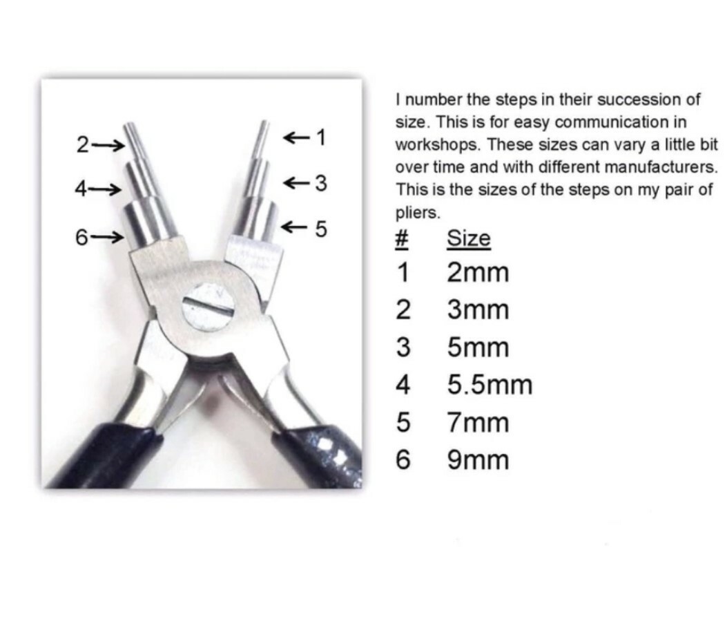 New GERMAN -6 Step Bail Making Plier 6-Inch Craft Wire Wrapping Tools (2mm-9mm)