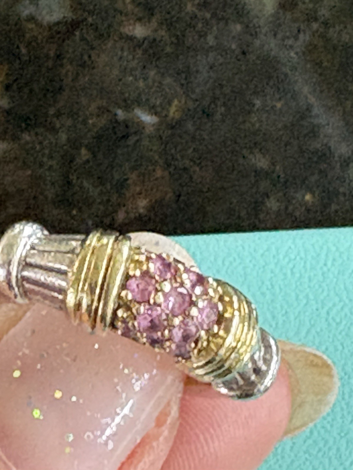 LAGOS CAVIAR 925 18k Gold AmethystRing, Size 6.5 authentic Guarantee