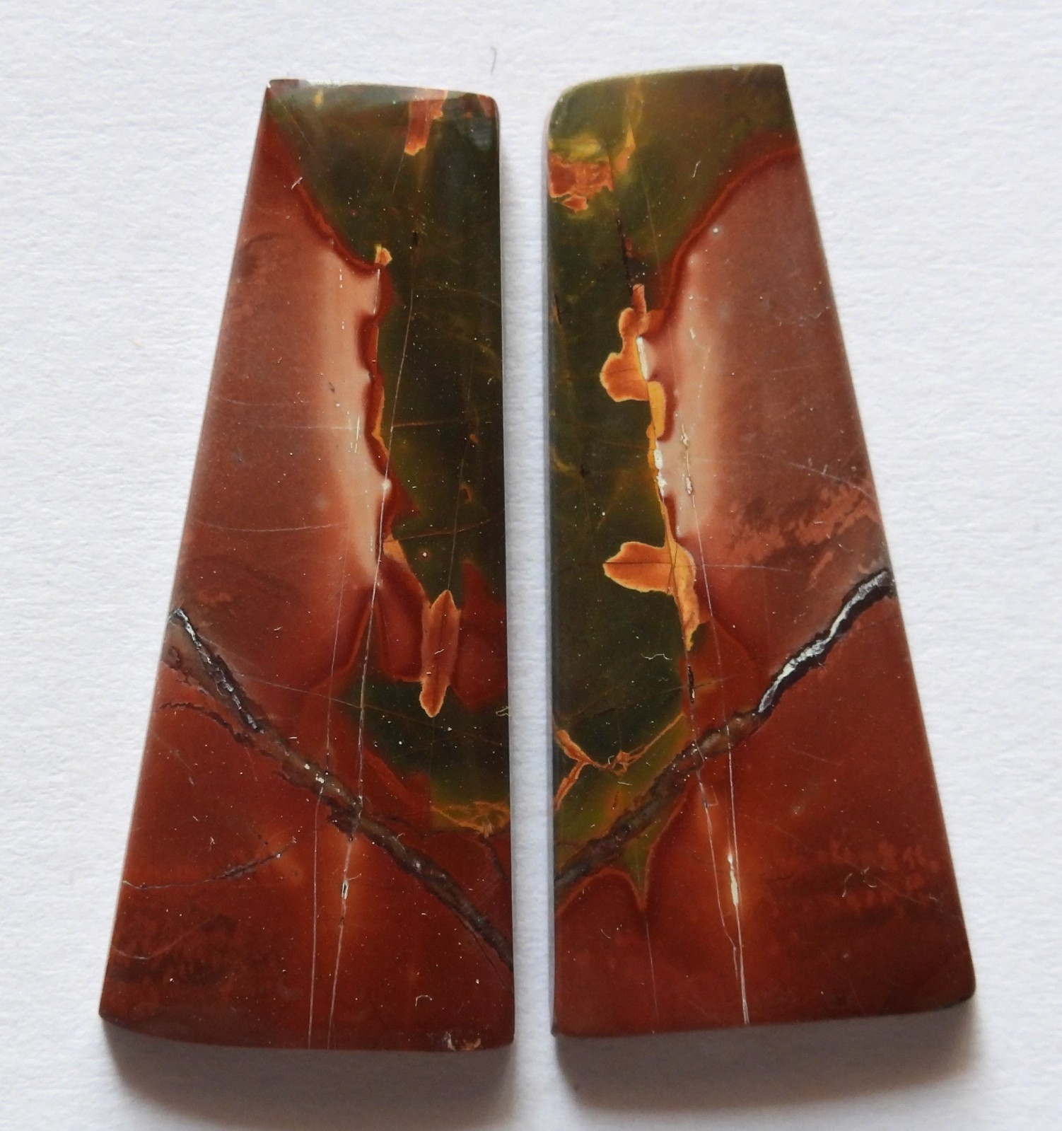 31.50 Ct Natural Cherry Creek Jasper (33mm X 14.7mm each) Cabochon Match Pair