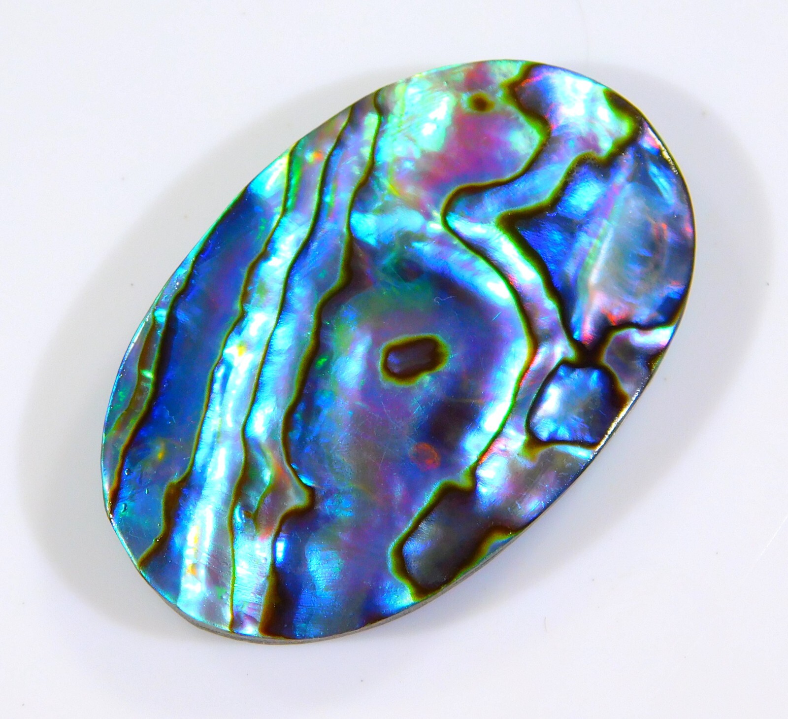 48 CT 100%NATURAL RAINBOW FIRE ABALONE SHELL CABOCHON GEMSTONE 37x24x7MM BP=0120