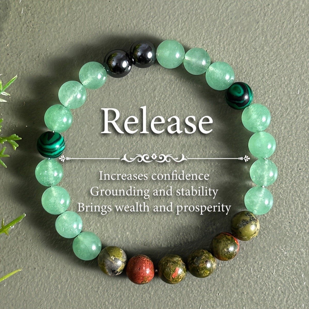 Natural Stone Beaded Bracelet Anxiety Relief Spiritual Protection Money Unisex