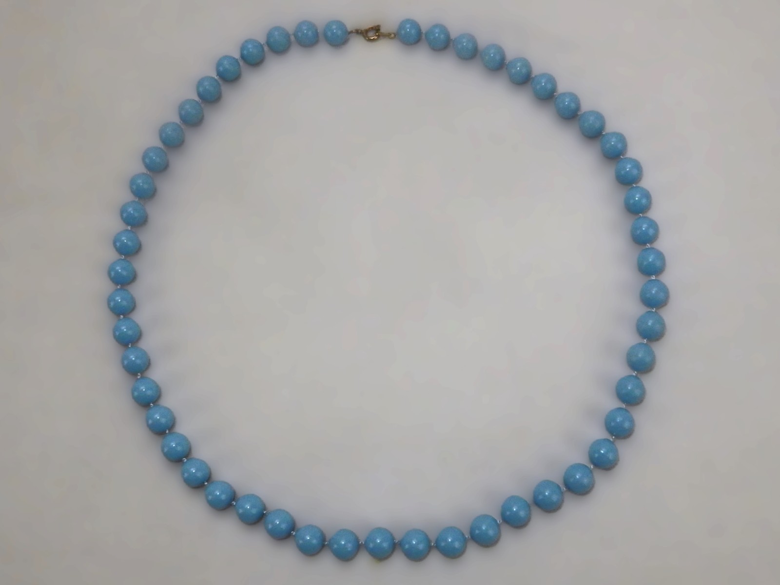 Vintage Costume Jewelry, 24″ Light Blue/Periwinkle Fixed Bead Necklace, JWL-737