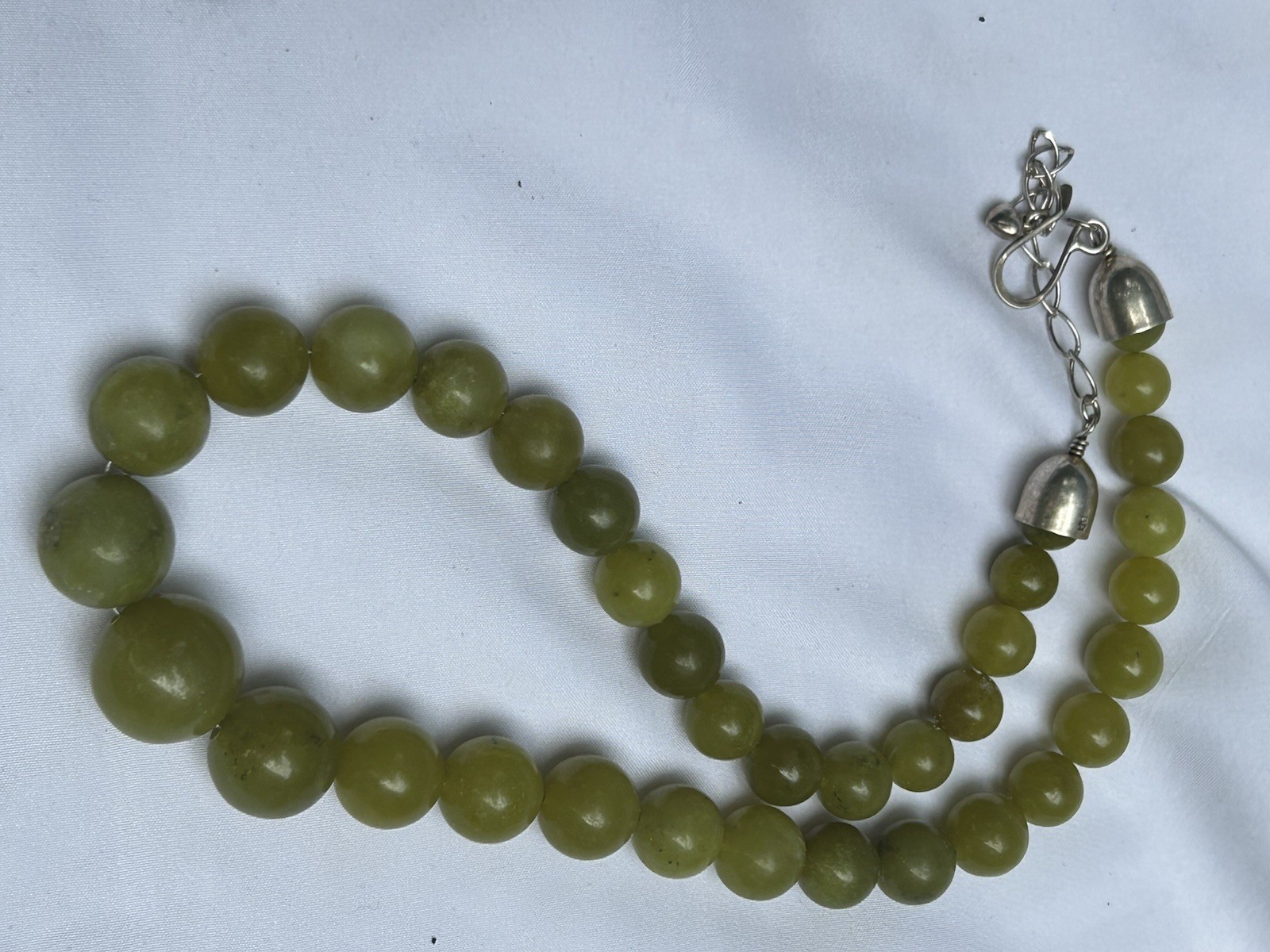 Jay King Mine Finds Chinese Olive green jade necklace vintage 925
