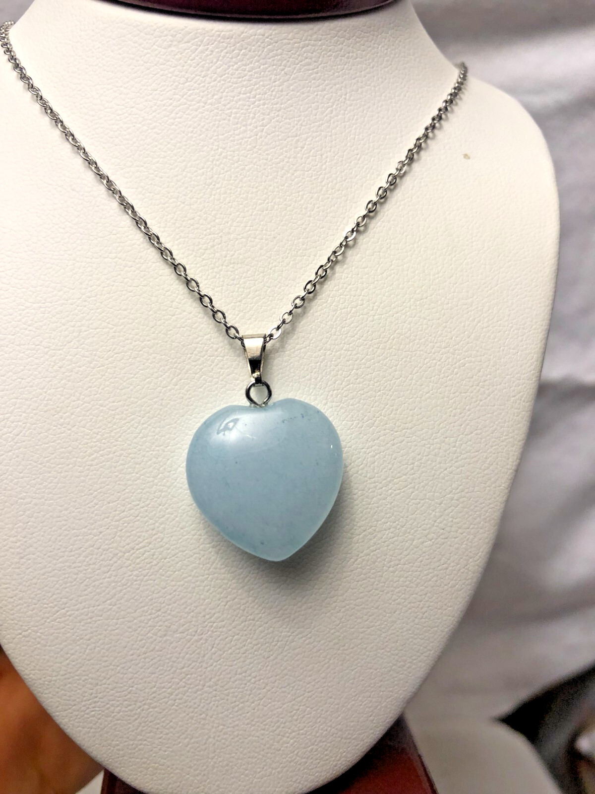 Amazonite Heart Crystal Necklace is a Stone Peace,Truth and Harmony