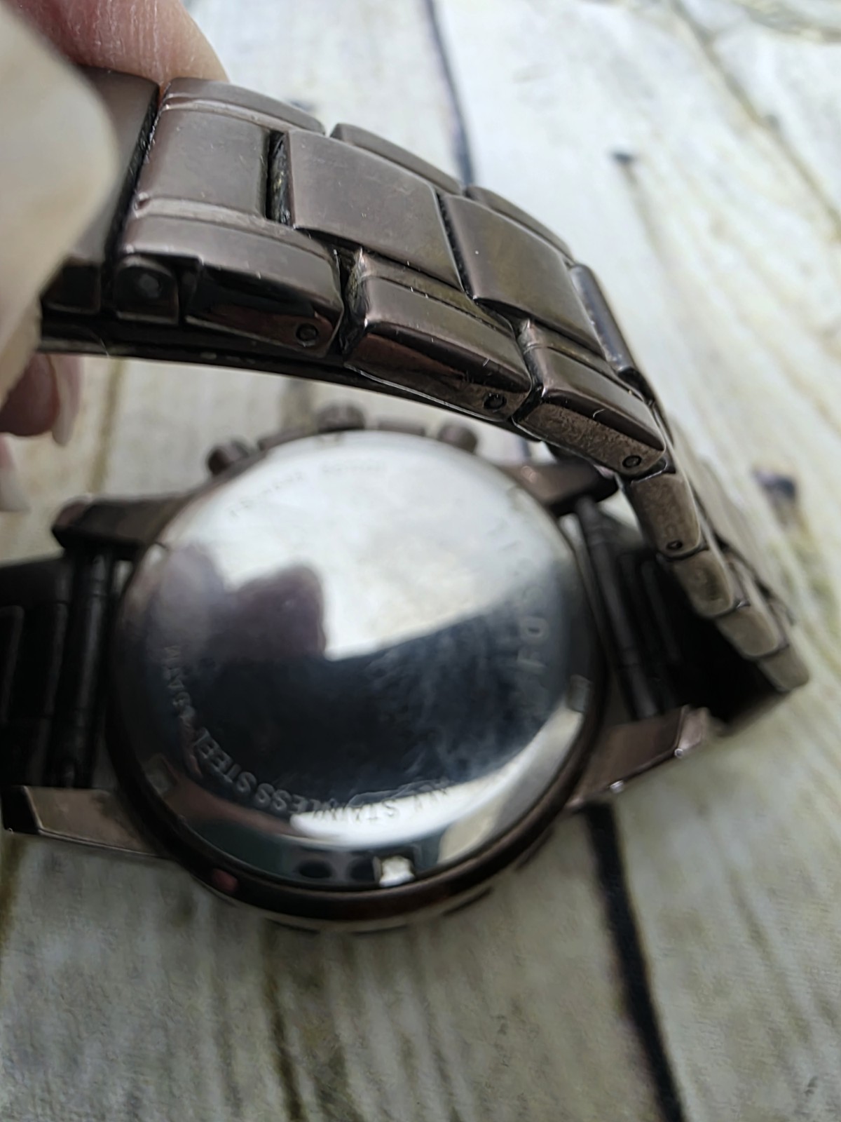 Fossil Mens Retro Watch FS4645 Bronze Stainless Steel Works Needs Battery w Box