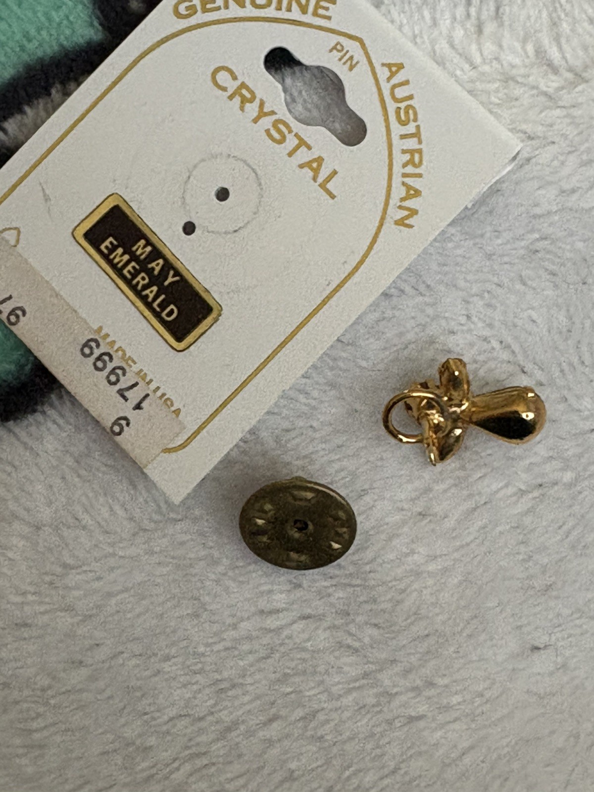 ROMAN INC Heavens Pearls Angel Pin Brooch August Peridot Green Birthstone USA