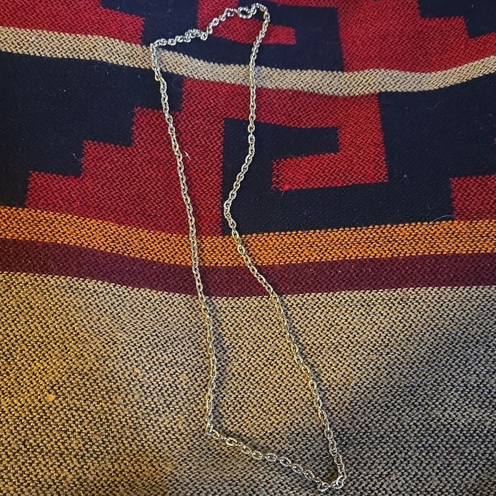 Silver Tone Rope Chain Necklace Metal Chain Style Spring Ring Clasp No Stone