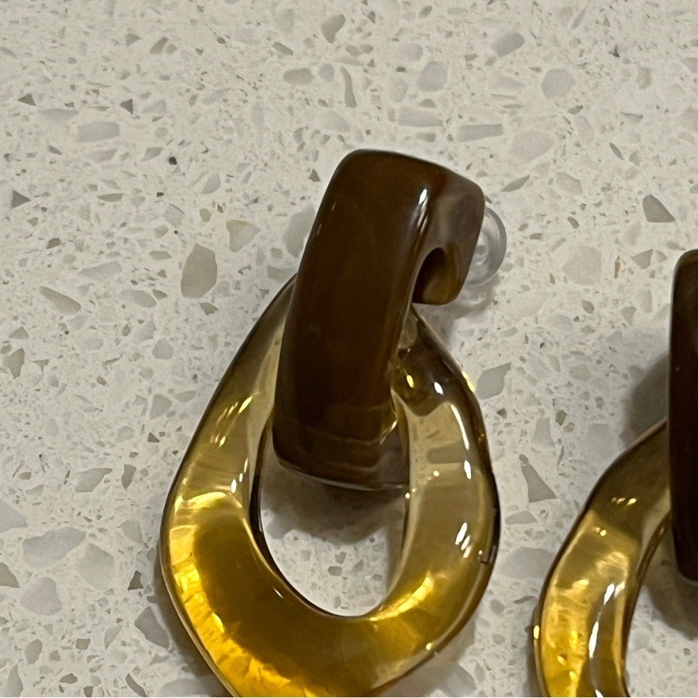 Transparent coffee brown Drop GeometricDangle Earrings