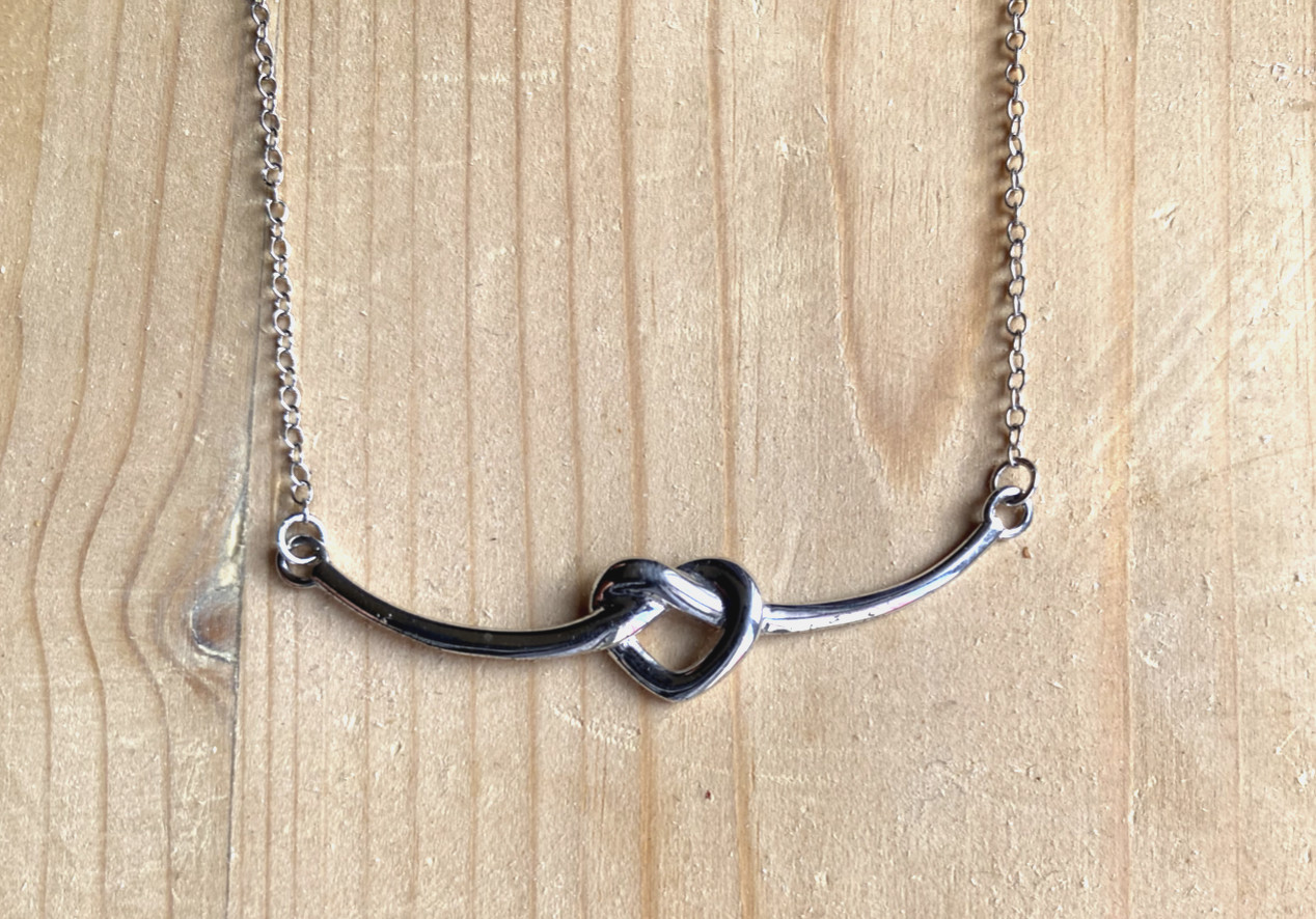 925 Necklace With Heart And Anchor Chain Design Jewelry Punze Vintage 2,26 Size