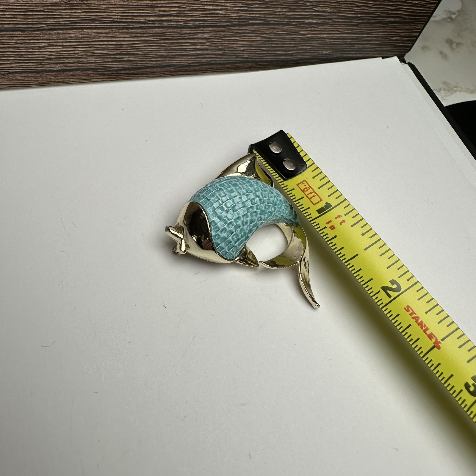 Gerry’s Fish Brooch Pin Blue & Gold Tone Signed Vintage