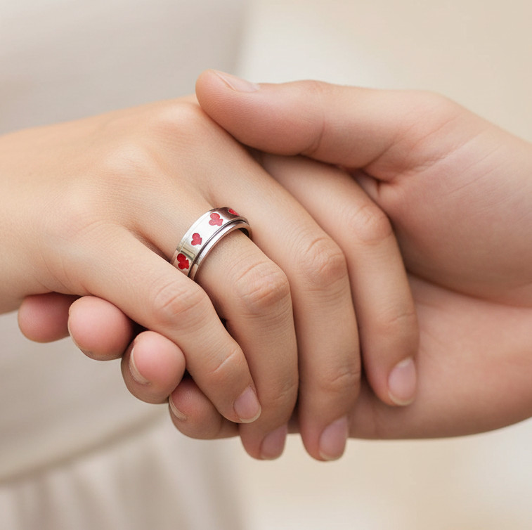 Cherries on a Spinner Ring All Ages Wedding Band Stainless Steel 71