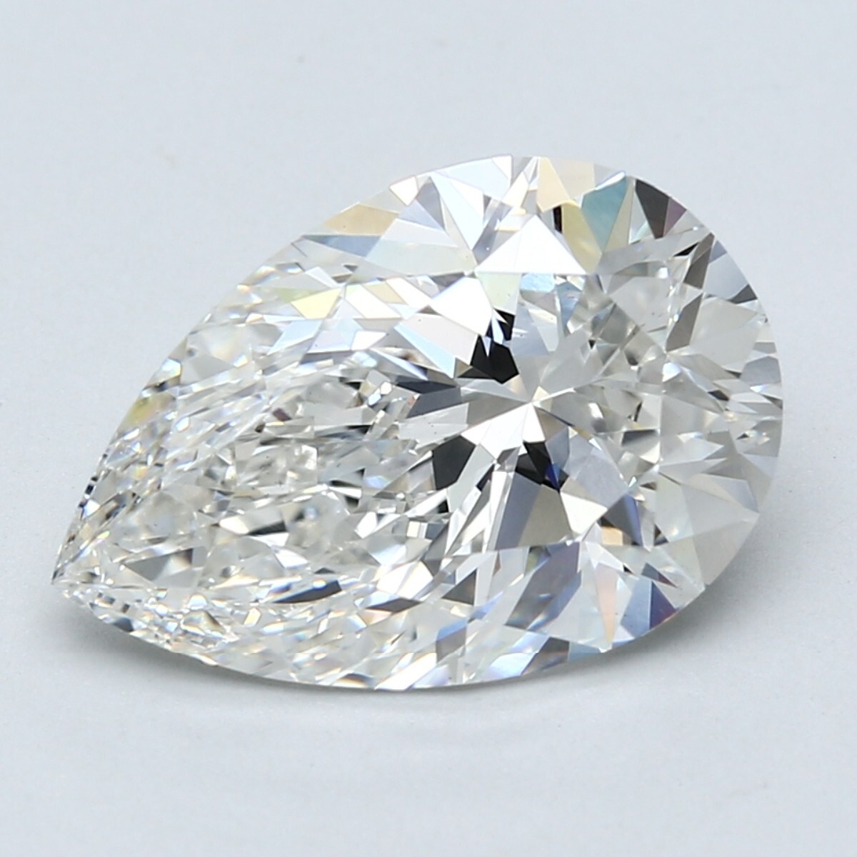 6.85 carat 5 ct Pear Shape 1.83 ct Round Diamond 14k gold Necklace lab grown IGI