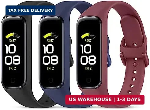 Wanme Replacement Bands for Samsung Galaxy Fit 2 Band Women Men, 3 PACK Silicone