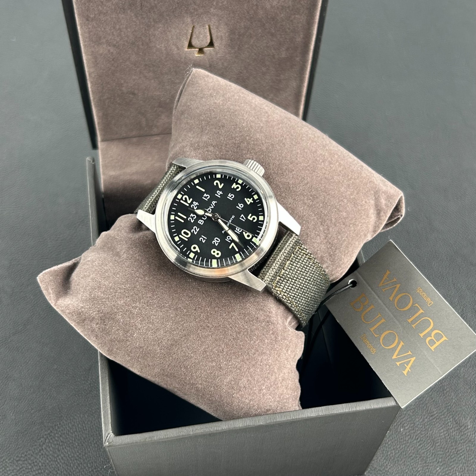 Bulova VWI Special Edition Hack 38mm Automatic Black Dial Men’s Watch 96A259