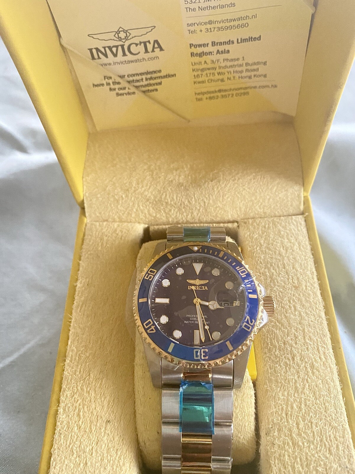Invicta Pro Diver 26972 Blue Dial Two Tone Stainless Steel Wrist Watch for Men