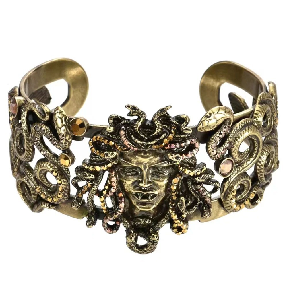 Kirks Folly Couture Vampire Medusa Cuff Bracelet ~ brass ox