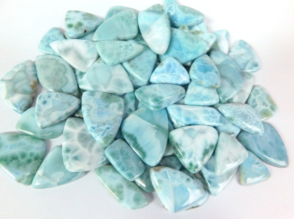 Natural Larimar cabochon Loose gemstones Jewelry Making Wholesale Lot 71257