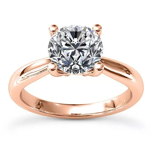 RARE 5.00 Ct Certified Round Shape Natural White Diamond Ring Rose Gold Finish