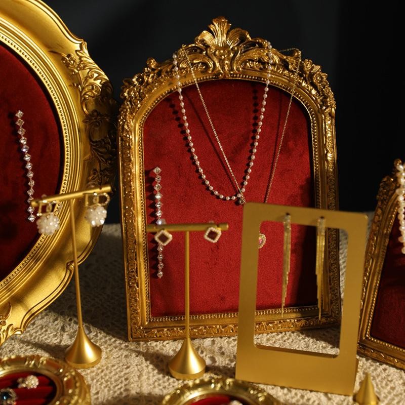 Retro Jewelry Display Stand Picture Frame Earring Necklace Holder Showcase Rack