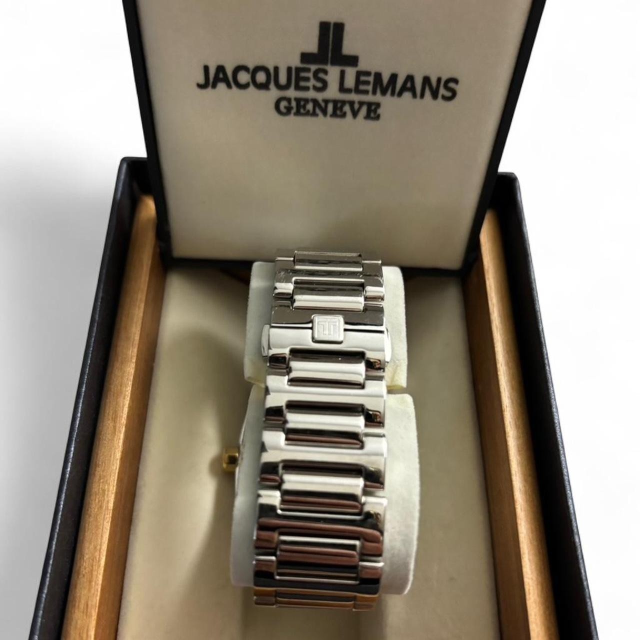 Jacques Lemans Geneve Mens Tonneau Watch G120 Stainless Steel Quartz