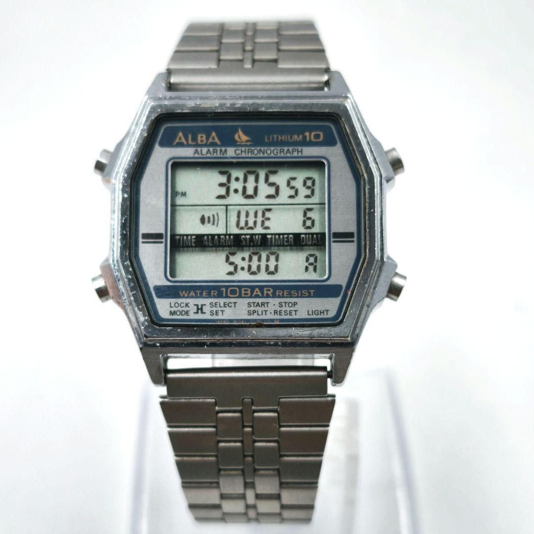 SEIKO ALBA W041-5030 Alarm Chronograph Digital Vintage Men’s Quartz From Japan