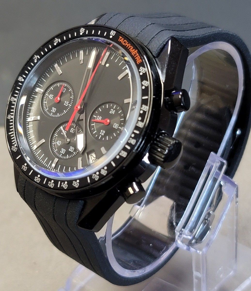 No Logo Homage VK63 Quartz Chronograph 40mm Black Speedmaster Style From Japan