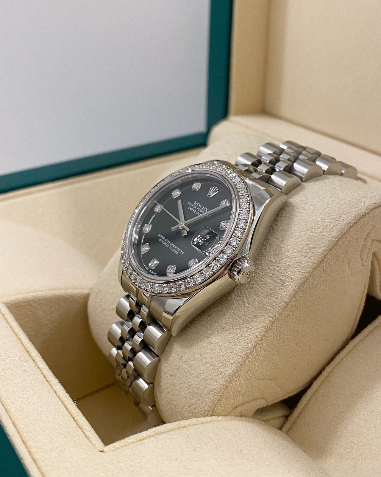 2011 Rolex 178384 Datejust 31mm Mid-Size Factory Diamond Bezel & Dial on Jubilee