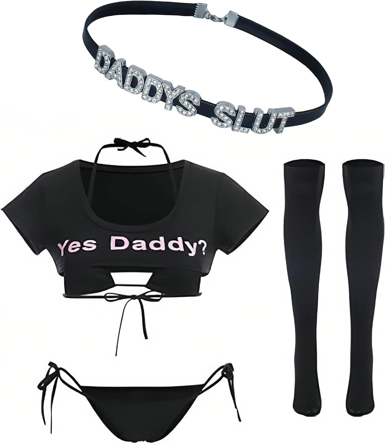DADDY’S Choker Necklaces,Rhinestone Chokers For Women Honey Princess Hotwife