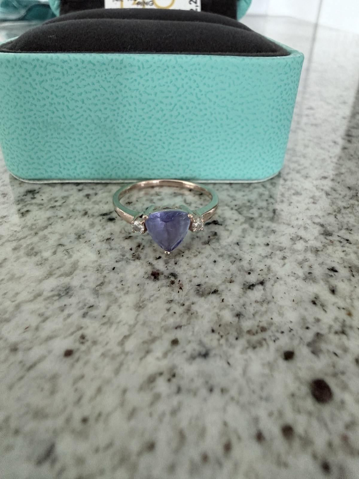 EFFY 14k Rose Gold Diamond Tanzanite Ring Size7