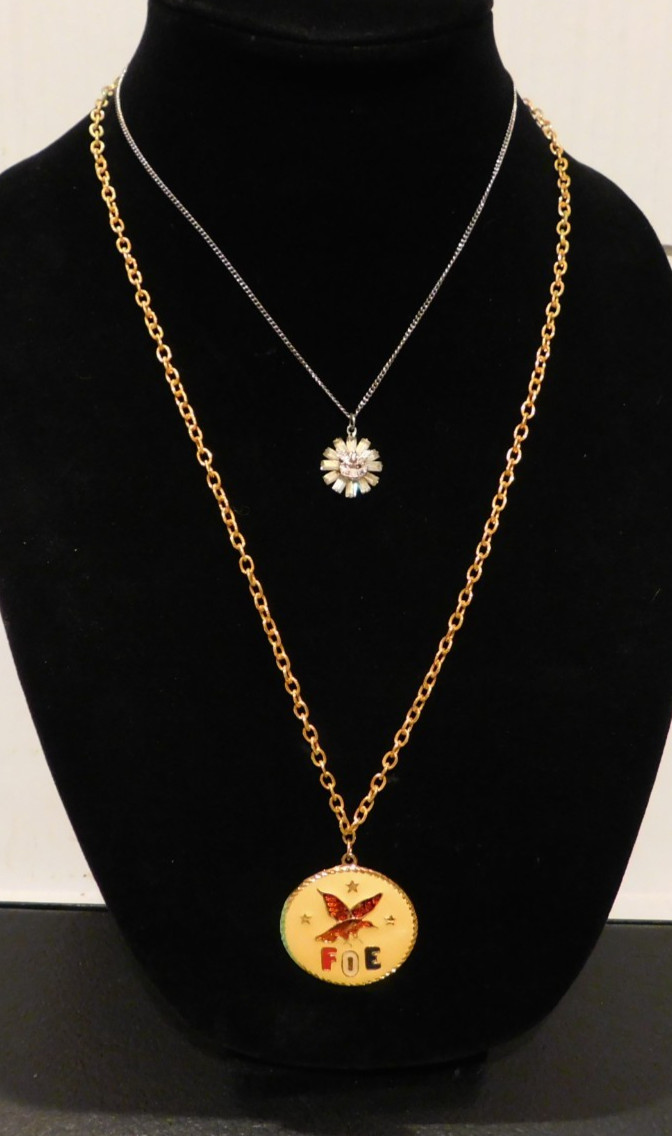Pair of F.O.E Pendant Necklaces(23″ & 16″) See Photos for Details