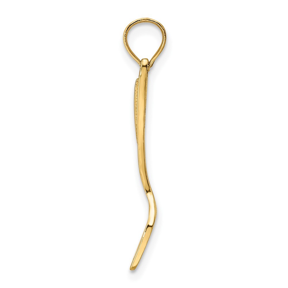 10K Yellow Gold 3-D Polished Spatula Charm Pendant L 21.5mm, W 5.15mm