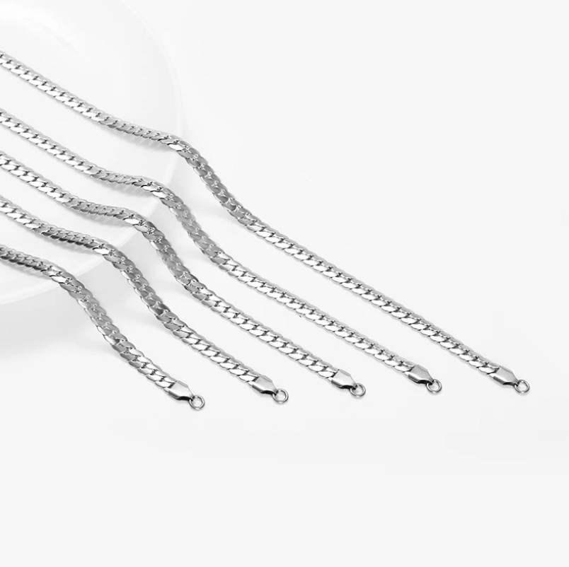 925 Sterling Silver Miami Cuban Curb Chain Necklace 18-24″ MEN WOMEN 4mm