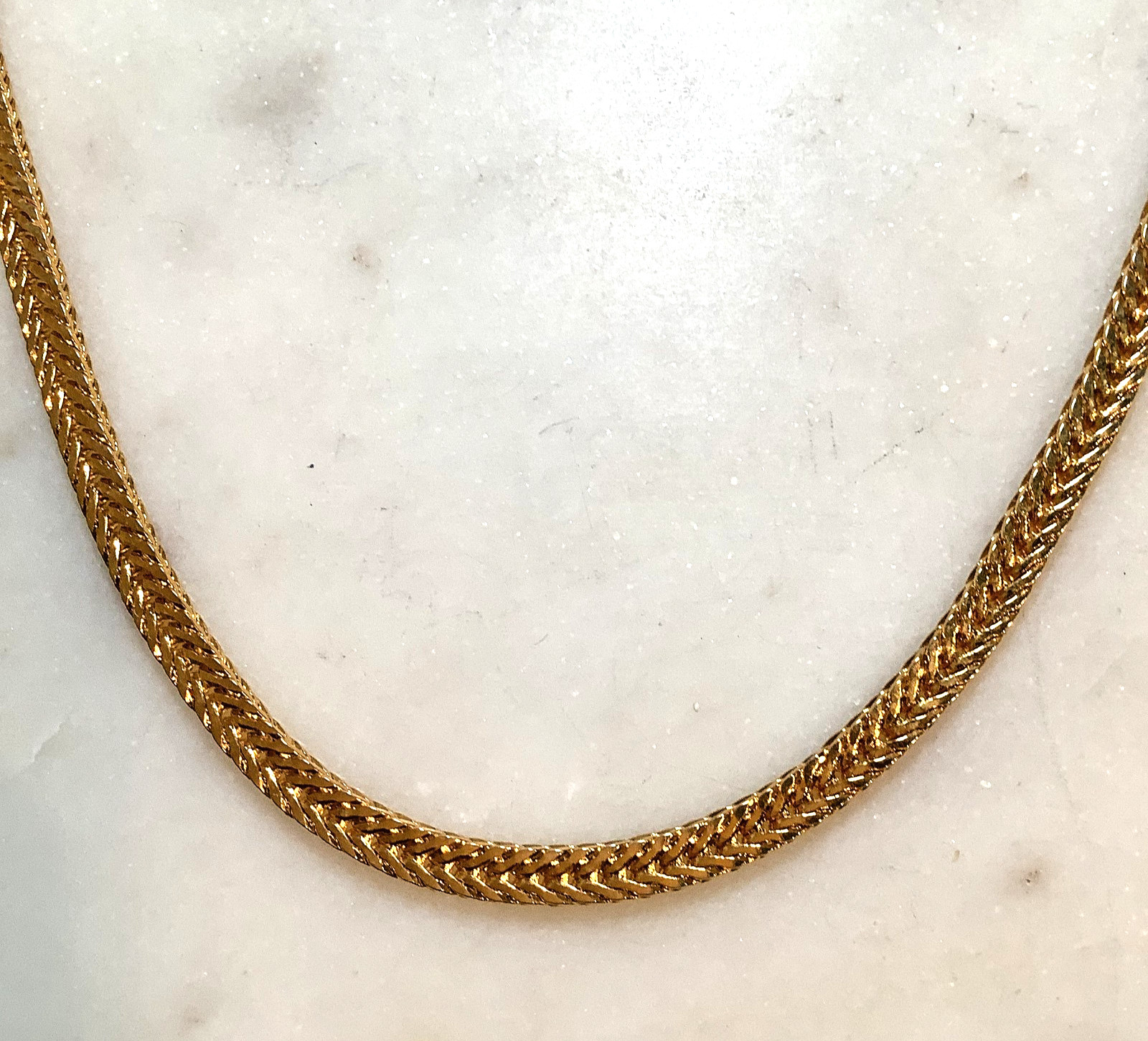 Vintage Anne Klein Necklace Heavy Foxtail Chain Long 24″ Signed Lion Tag