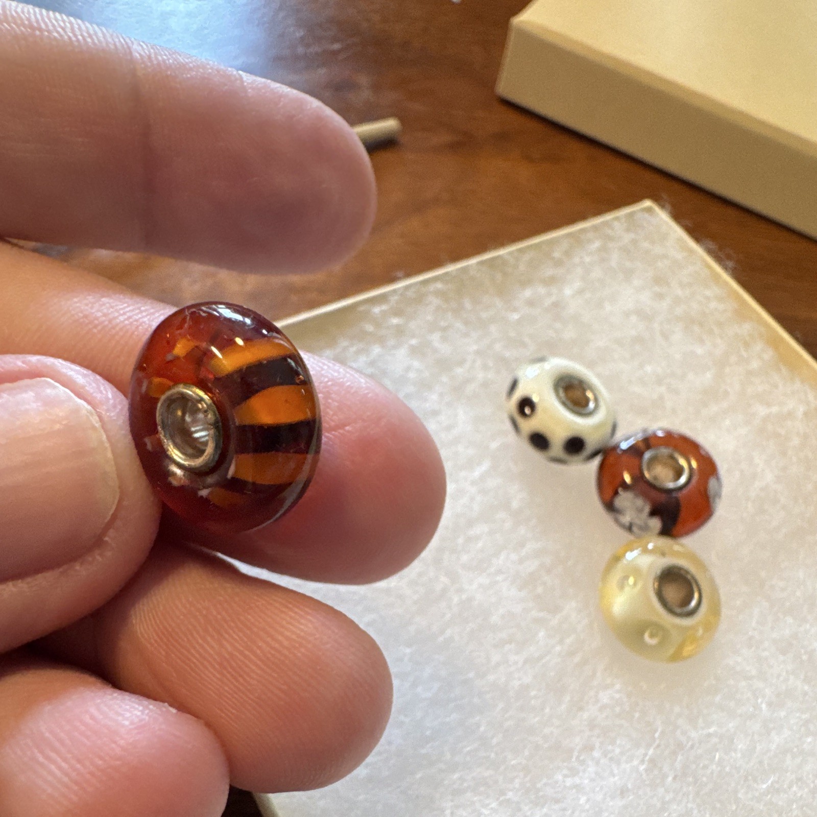 Authentic Trollbeads rare and retired Beige brown kit. 6 piece lot. Unused.