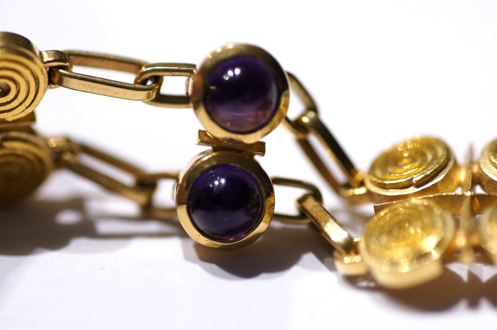 Armband 750 Gold, 29,60 gramm, mit Amethysten K.RU Punze, kein Bruch / Zahngold